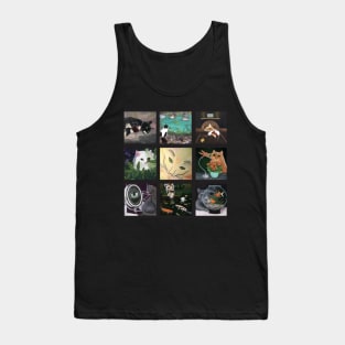 Cat Quilt. Nine images of feline fun. Tank Top